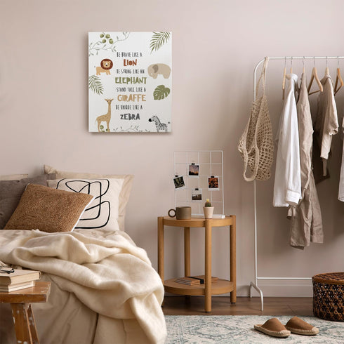 Qvapt Playroom(11x14inch) Safari Wall Decor,Jungle Animals Nursery Wall Decor,Nursery Wall Decor,Safari Framed Canvas