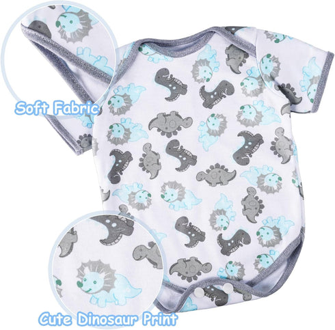 6 17-22 Inch BABESIDE Pcs Reborn Baby Doll Clothes for Babydolls, Dinosaurs Pattern Lifelike Reborn Baby Doll