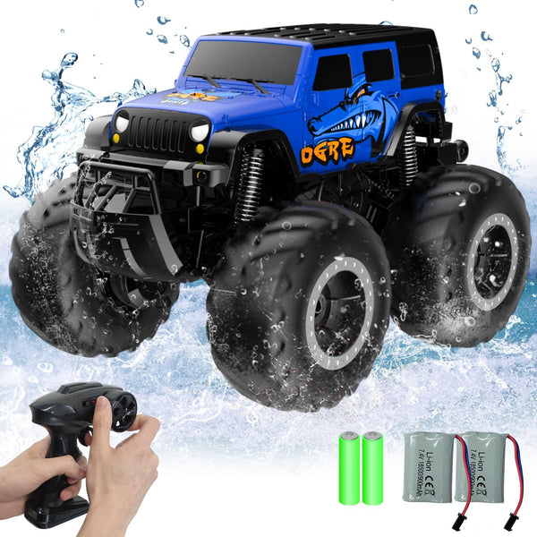Amphibious Remote Control Car Toys for Boys - 2.4GHz 1:16 All Terrain Off-Road RC Car, Waterproof Monster Truck