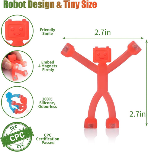 BlissfulTie (10 Magnetic-People-Magnet-Men Toys, Magnetic Travel Toys Portable, Clever Fun Magnets for Kids, Colorful
