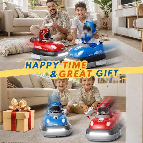 2-Player 2-5 Set 360 Battle rc Car Toddler Boys Labour Day Toy | Cartoon Remote Control Bumper Cars with Light & Sound