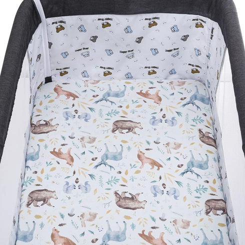 4 Pack 18 36 Inch,Stretchy Bassinet Sheet Cradle Sheet Fitted x Ultra Soft Sun/Forest Deer/Space/Dinosaur