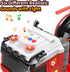 DWIRCTOYS 3 4 5 6 7 8 25" Kids Toys for Ages Years Old Boys, Large Fire Semi Truck with Helicopter & Race Car, Friction