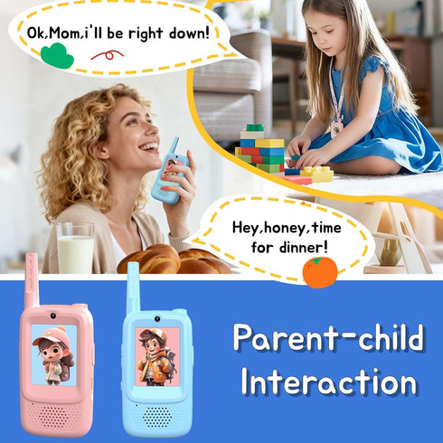 Haomuren 2 Pack 312 4 Video Walkie Talkies for Kids, HD Screen Walkie-Talkies for Ages with Voice Effects, Long Range