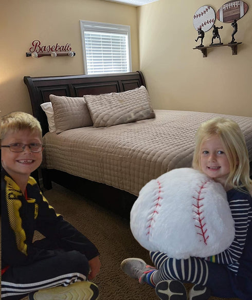 Baseball Pillow Plush for Boys - Soft Stuffed Throw Toy Gifts, Sports Room Decor for Ages 8-12