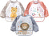 YINGJEE Waterproof Baby Bibs, 3 Pieces Bib with Sleeves EVA Long Sleeve Bib