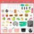 168Pcs Set, Playset Kids Play Kitchen Accessories Toy Pretend Cooking Food with Induction Cooktop, Pot, Pan, Utensils