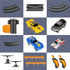 Glorryearst 4 Sets 7,8,9-12 Slot Car Racing Track for Kids with Cars Battery or Electric Powered Dual Racing Game