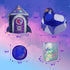3pc Space Ship Kids Play Tent, Crawl Tunnel, Ball Pit for Toddlers, Indoor Outdoor Playhouse for Ages 3-7