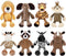Elcoho 8 Pieces Safari Stuffed Animals Plush Jungle Animal Toys, 9.8 Inch Zoo Stuffed Animals Set for Animal Themed