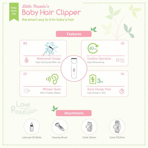 Little Martins Drawer Trimmers Little Martin's Baby Hair Clipper - Professional Quiet Baby Hair - Rechargeable