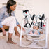High Contrast Black and White Car Seat Toys for Infants 0-12 Months, Musical Black Fox Stroller Toys for Babies