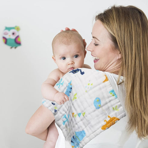 20'' 10'' Pack 6,Baby 6-layer FOOK FISH Muslin Burp Cloths Cotton Burping Cloth X of Spit Up Cloths