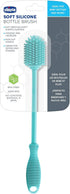 Chicco 9.5” Silicone Bottle Brush - Food-Grade Bristles, Teal, Dishwasher Safe