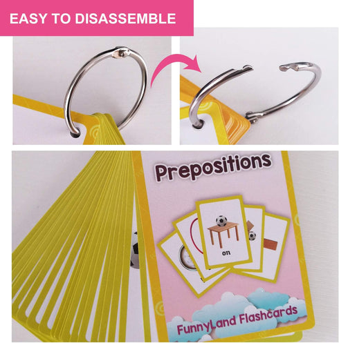 Richardy Toys&Sports/Instrument/Classroom/Prepositions Flash Cards English Kids Montessori Learning Toy Child Pocket
