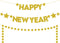 KatchOn Gold Happy New Year Banner - Pre-Strung 10 Feet Banner, 13 Feet Garland for 2025 Party Supplies