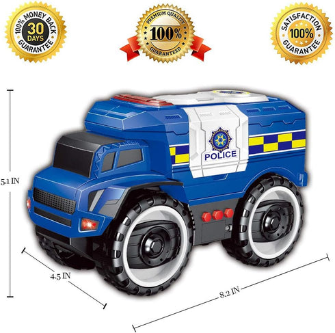 Liberty Imports Friction Powered Police Monster Truck Toy - Light & Sound Effects, Model Vehicle for Kids
