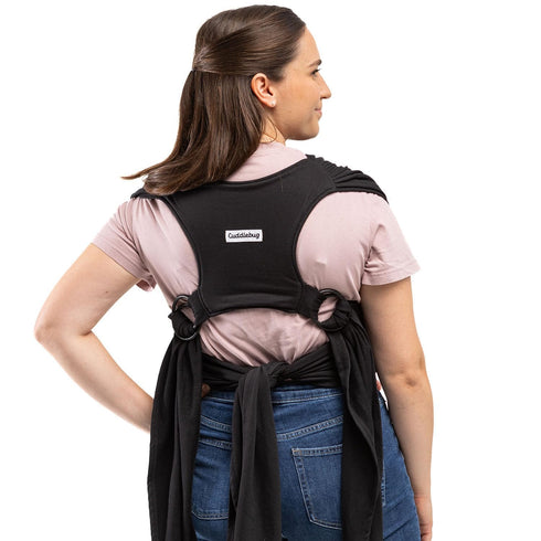 (0-36m, 8-35 lbs) CuddleCarry Pre-Wrapped Baby Ring Sling by CuddleBug - Adjustable, Lightweight Baby Carrier Wrap