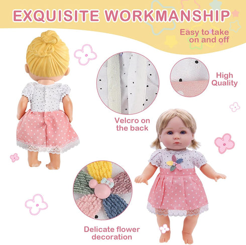 Girl Doll Clothes and Accessories - 6 Sets for 11 Inch Dolls, Princess Dress, Pajamas, Cute Outfits for Girls