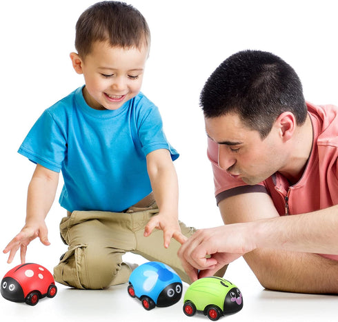 6 Pieces Animals Pull Back Cars - Friction Powered Vehicle Playset Toys for Kids (Vivid Style)