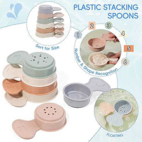 16 Pack 6-12 2-4 Baby Bath Toys Easy-Clean & Squeezable Silicone Bath Toys for Babies Months Mold Free Bath Toys