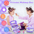 Hollyhi 58 Pcs Kids Makeup Kit for Girl - Real Washable Cosmetic Set with Mirror, Princess Toys, Play Make Up Birthday