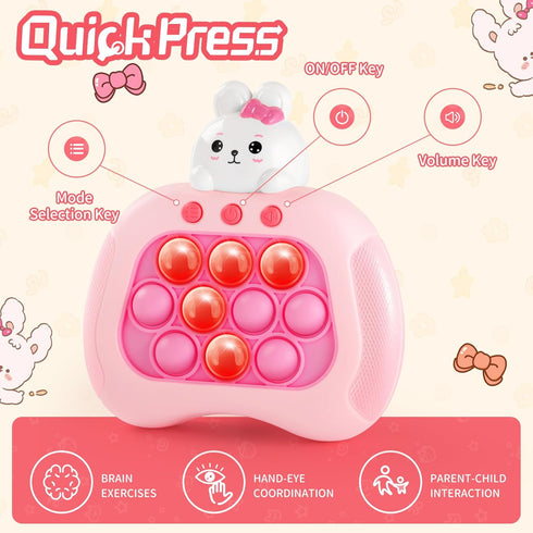 QBvuj Easter Bunny Pop Push Game,Easter Basket Stuffers,Sensory Pop Fidget Toys for Kids with Autism,Easter Egg Fillers