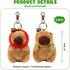Ditucu 2 Pcs Capybara Plush Keychain Toys Kawaii Capybara Stuffed Animals Dolls Pendant for Backpack Decoration Gift for Kids