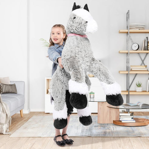 Tezituor 47 Inch Giant Horse Stuffed Animal Plush Toy - Realistic 4ft Long Pillow