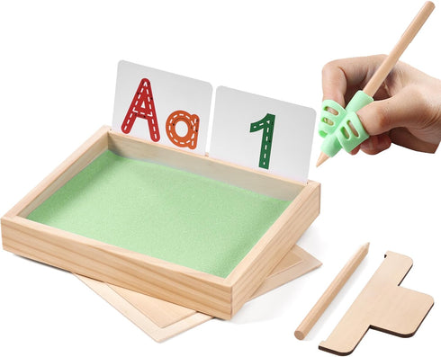 Montessori Sand Tray for Kids,Writing Play Sand Tray with Lid for Classroom