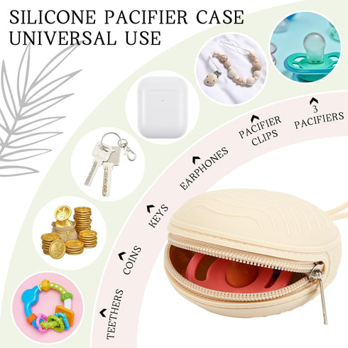 Bulyoou Small Diaper Bag Tote, Multifunction Bag with Silicone Pacifier Holder Case Travel Crossbody Handbag