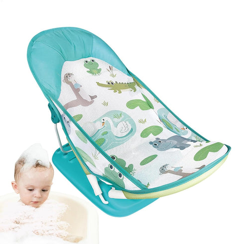 Generic Compact Toddler Bath Seat - Lightweight Infant Bathing Aid, Portable Cleaning Support | Adjustable Folding Tub