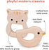 Toys - Bird & Kitten Teethers, 2pc Wooden Teething Toys for Babies, Natural Wood Animal Chew Toy for Sore Gums