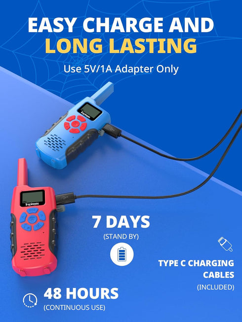 Inspireyes 2 Pack, 3-12, 2 Walkie Talkies for Kids, Rechargeable Long Range Kids Toys for Boys Girls Ages Way Radio