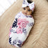 Galabloomer Newborn Receiving Blanket and Headband Set, Baby Flower Swaddle for Infants