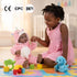 17 Inch 3+ Aori Black Baby Dolls Realistic Black Doll with Light Weighted Soft Body & Pink Outfits for Girls | Pretend