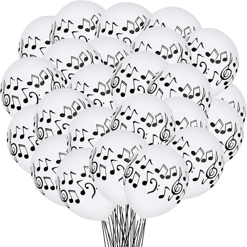 30 Pcs Music Notes Balloons, 12 Inches Latex Balloons for Musical Theme Birthday Party Decorations