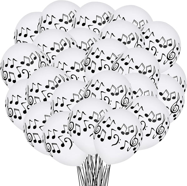 30 Pcs Music Notes Balloons, 12 Inches Latex Balloons for Musical Theme Birthday Party Decorations
