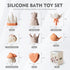 8Pcs Set MarcZero Princess Silicone Bath Toys for Toddlers Kids Babies,Bathtub Water Toys,Soft Squeezable Easy-Grip