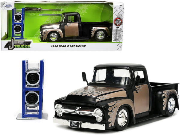 Jada Toys Just Trucks 1:24 1956 Ford F-100 Die-cast Car Black/Brown with