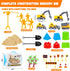 2.2lbs 5 3 4 5 6 7 8+ Construction Sensory Bin with Lid, Magic Sand & Construction Trucks, Sensory Sand Kit