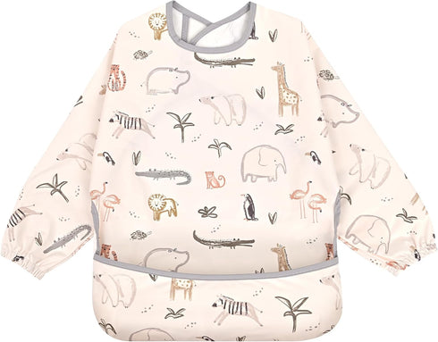 Little Dimsum Mess-Proof Baby Bibs|Infant Toddler Long Sleeve Waterproof Feeding Smock