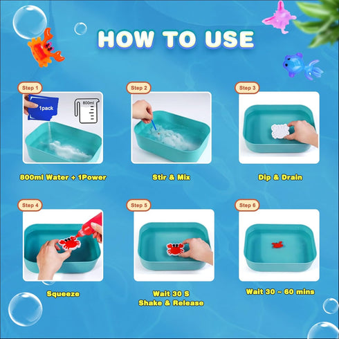 3+6Gels,8 DIY Water Sprite Kit-Magic Aqua Fairy Water Gel Kit for Kids -Fun Soft Toys & Water Pets-Make Your Own Toys