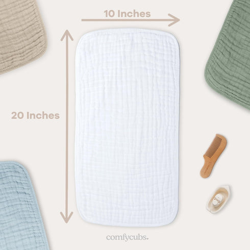 Pack 6 Baby Car Seat Cover and Muslin Burp Cloths, of Bundled by Comfy Cubs