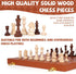 GenJuw 15 Inch Set 2 Magnetic Chess with Leather Chess Board & Handle Portable Travel Chess Game with Wooden Pieces