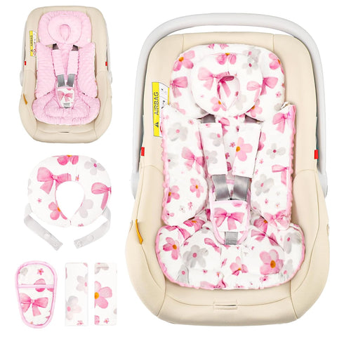 Hooyax Infant Car Seat Insert with Removable Head Support, Dual-Sided Baby Car