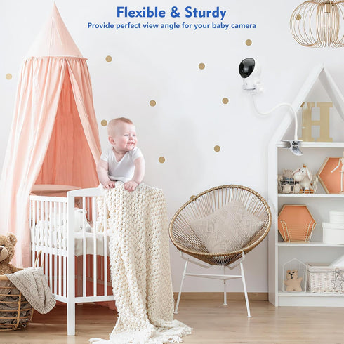 Flexible Baby Monitor Clip Mount Compatible with Infant Optics DXR-8 Pro, Nanit Pro, and Other Baby Cameras