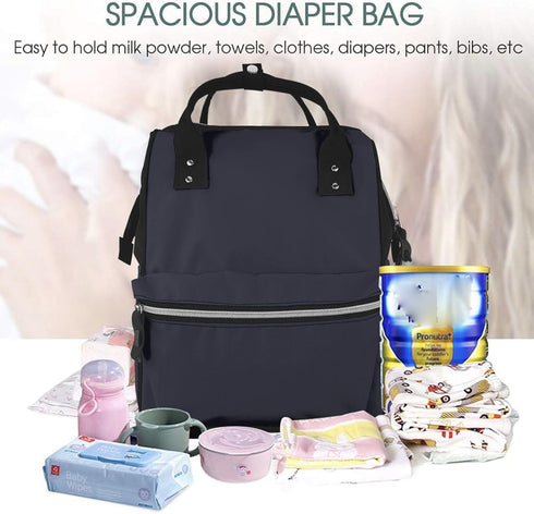 ZQYTGFDC Backpack Solid dark green Multifunctional Nappy - Large Capacity Diaper Bag with Mums & Dads, Travel