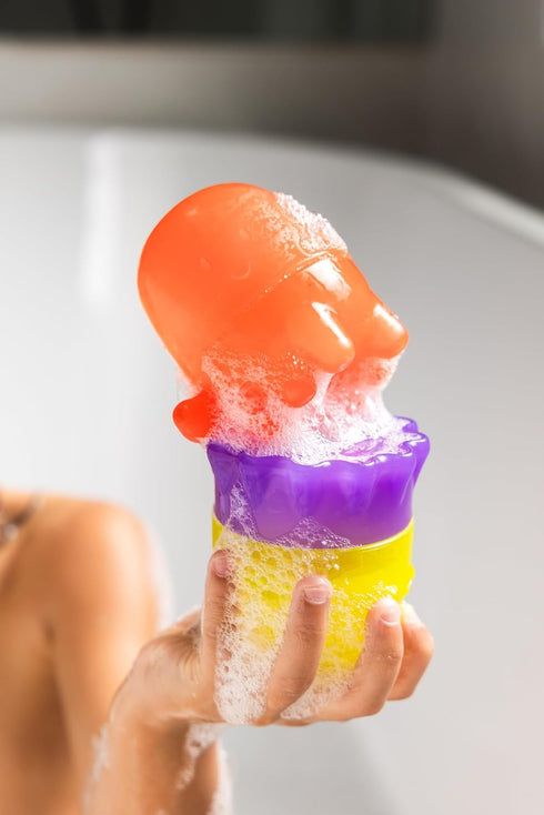 Set 4 Ubbi Translucent Interchangeable Bath Toys for Baby and Toddler, Colorful Mix and Match Baby Bathtub Toys