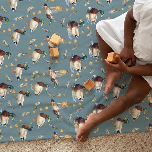 Vintage Duck Hunting Baby Blanket - Soft Swaddle Blanket for Boy Girl, Mallard Ducks Flannel Receiving Blanket